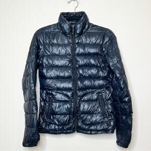 Maison Scotch & Soda Black Puffy Coat Full Zip Size Small